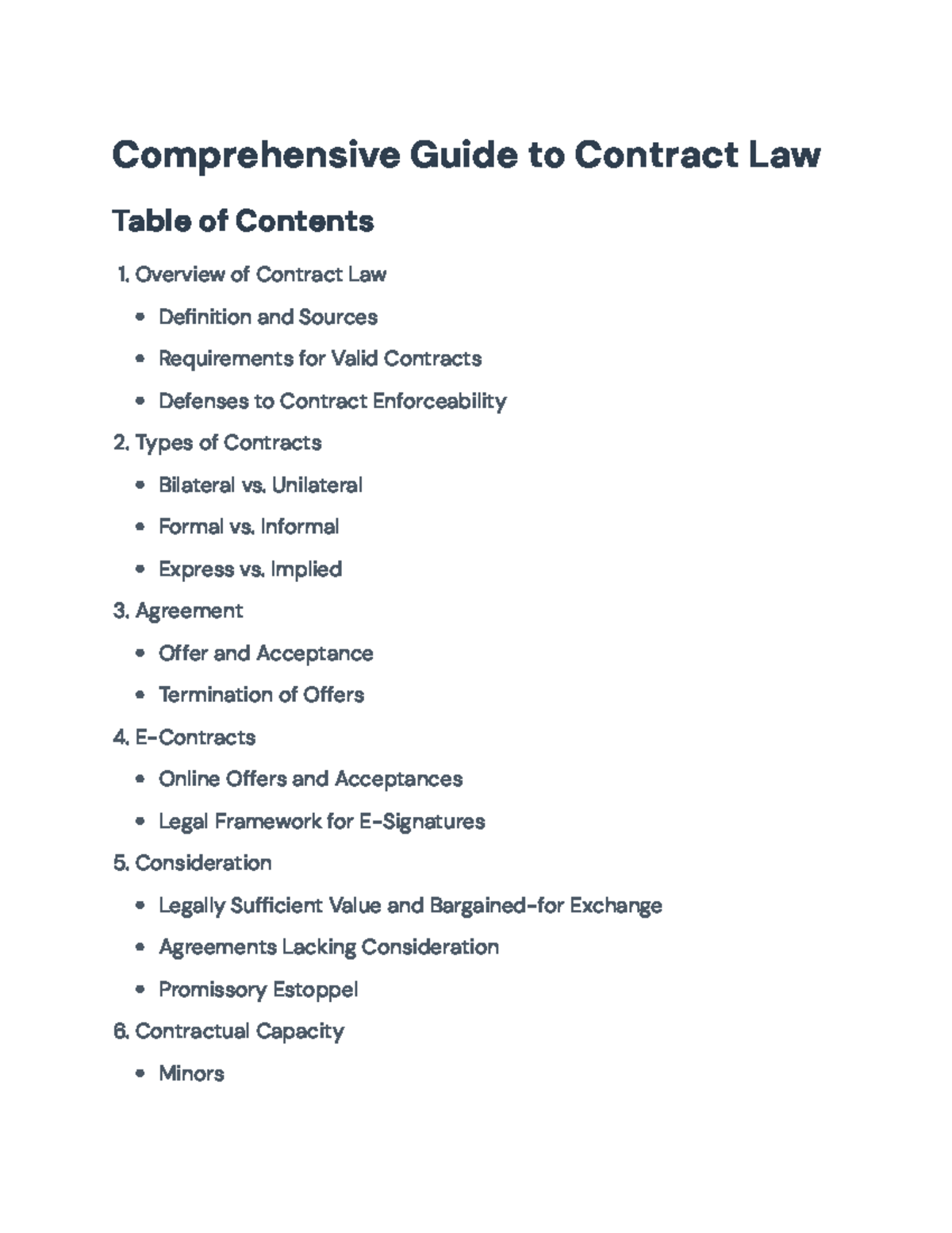 Comprehensive Guide to Contract Law (Course Code: 4410) - Comprehensive ...