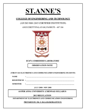 MPMC Lab Syllabus - SEMESTER - V 20ESPL SDG NO. 4 MICROPROCESSORS AND ...