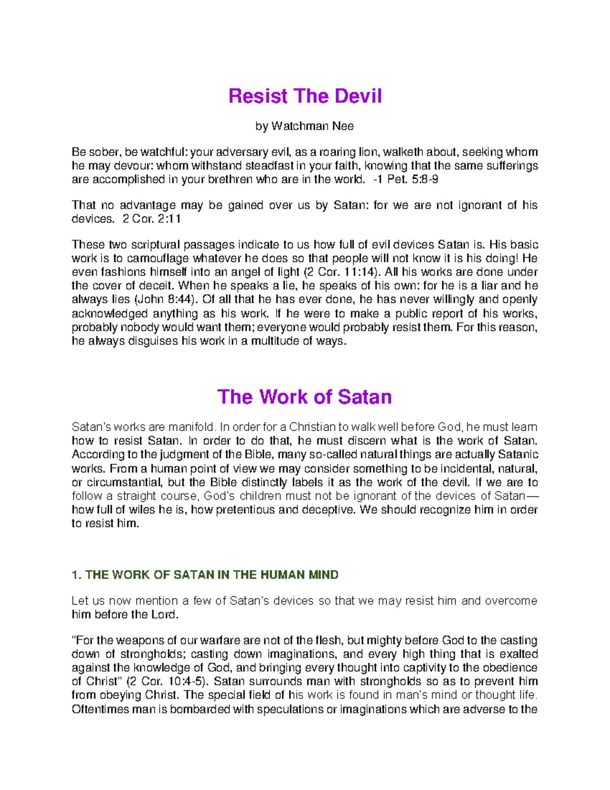 Resist The Devil: Understanding Satan's Tactics and Spiritual Warfare ...