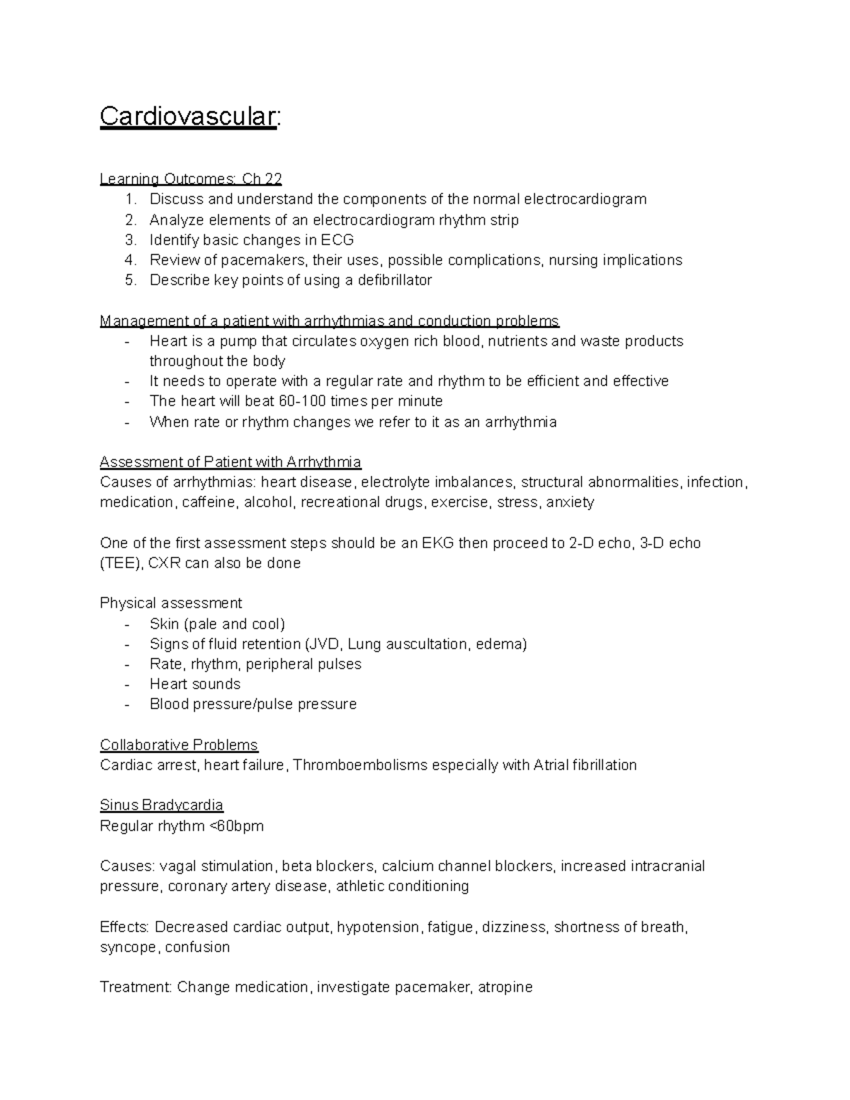 Advanced Concepts in Heart Failure Management: NUR 302 Lecture Notes ...