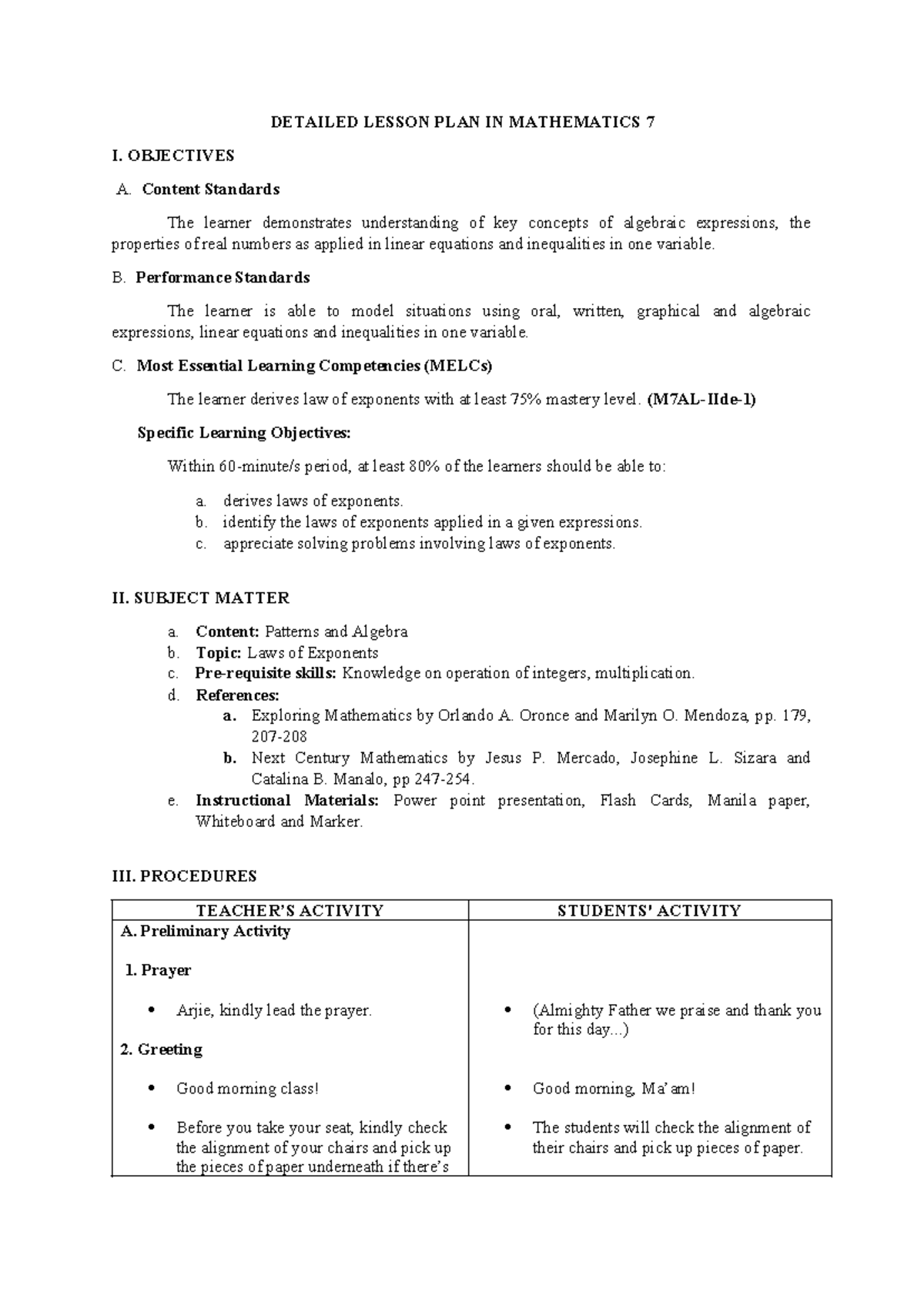 LP-FOR- Micro 022214 083438 - DETAILED LESSON PLAN IN MATHEMATICS 7 I ...