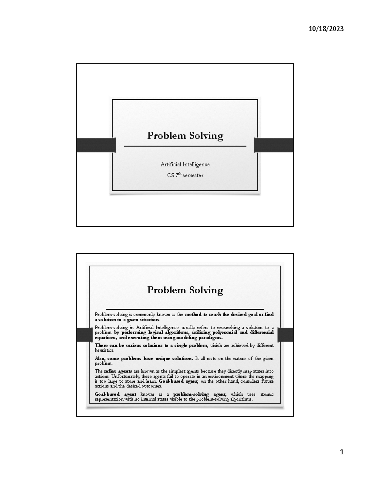 CS 7th Semester: Problem-Solving Techniques in AI & Search Algorithms ...