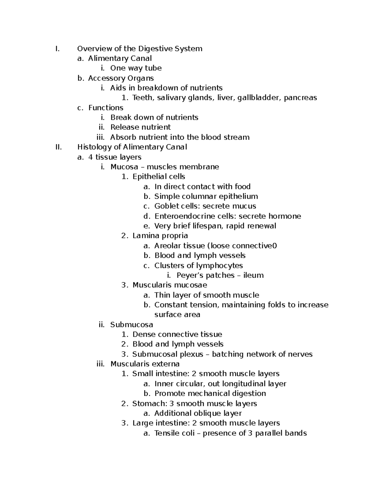 Final Exam Study Guide: Physiology of the Digestive System - Studocu