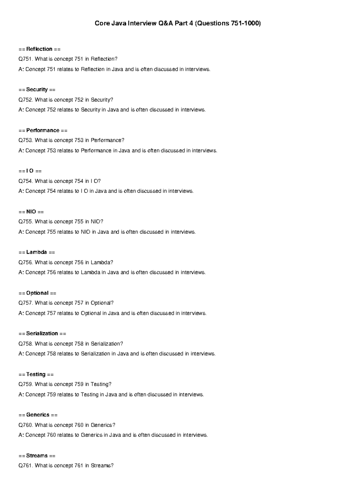 Core Java Interview Questions Part 4 (Q751-Q965) - Studocu