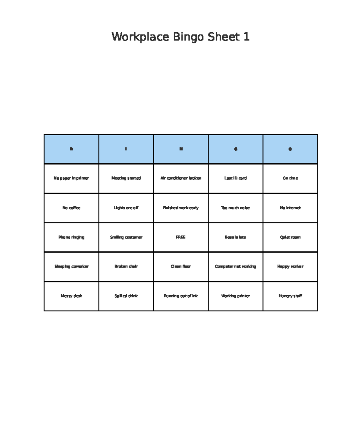 Workplace Bingo Sheets Compilation for Team Engagement - Studocu