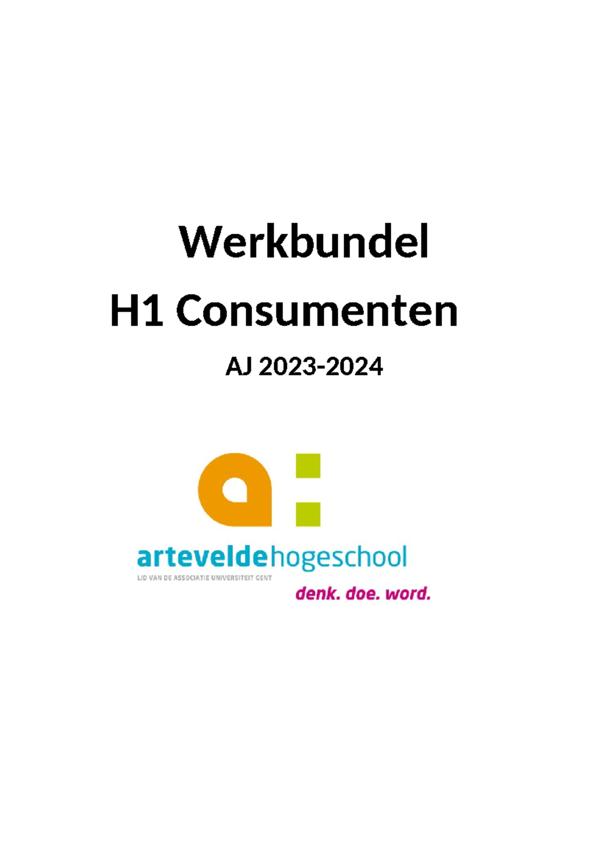 Lesweek 1&2 Werkbundel H1 Consumenten - Oefeningen en Correcties ...
