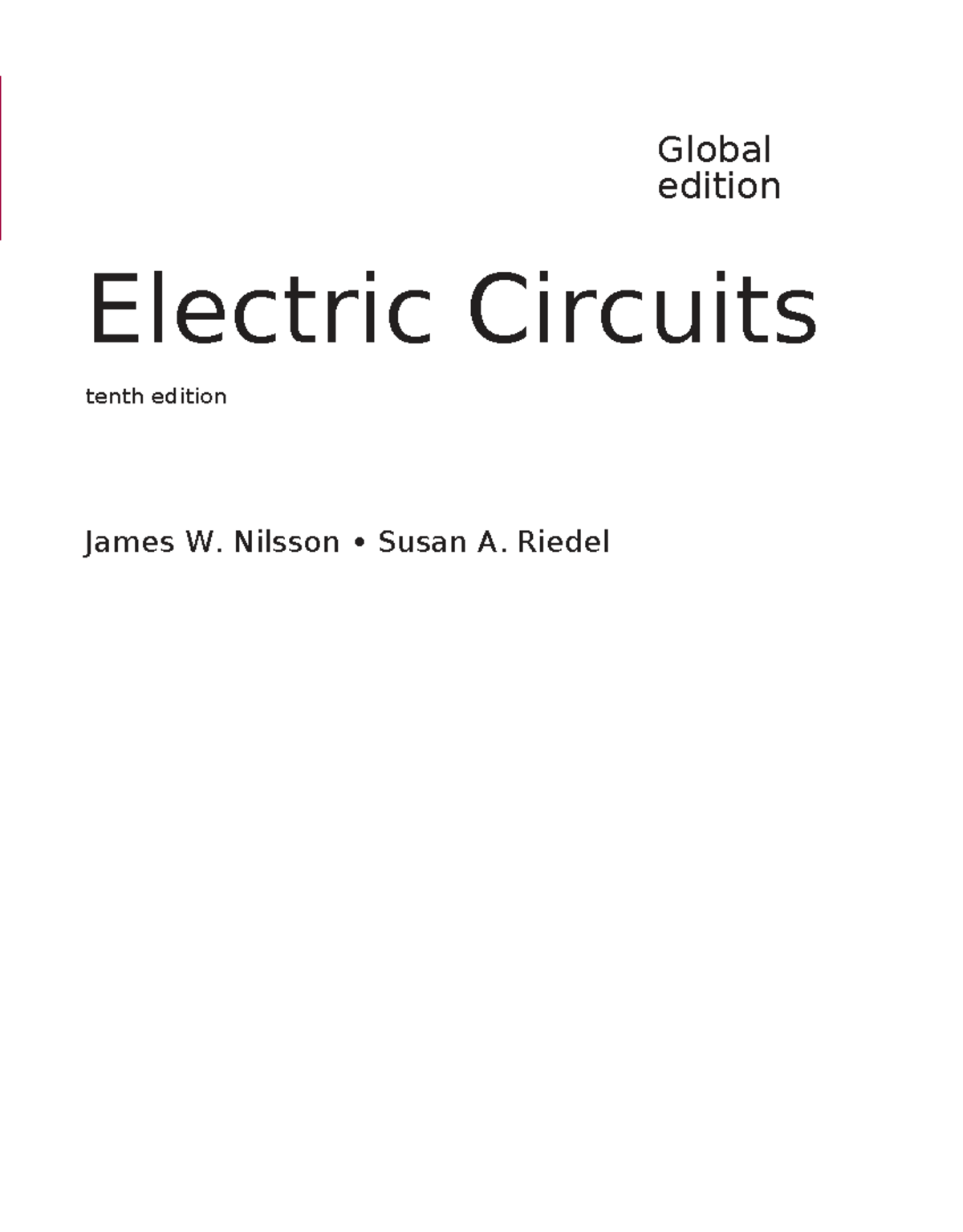 Electric Circuits (10th Ed) Lecture Notes by Nilsson & Riedel - Studocu