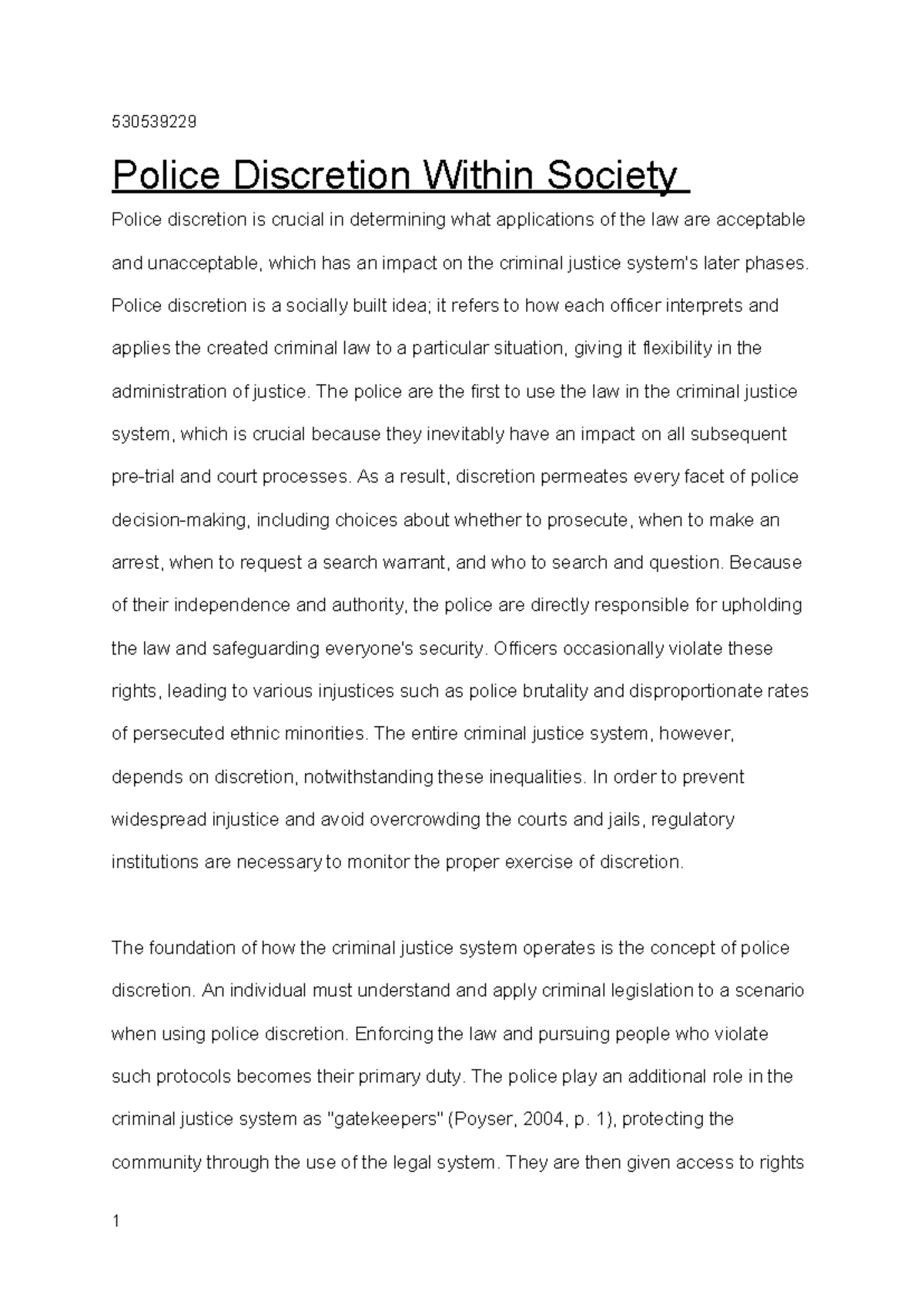 530539229 Police Discretion: Balancing Justice and Accountability in ...