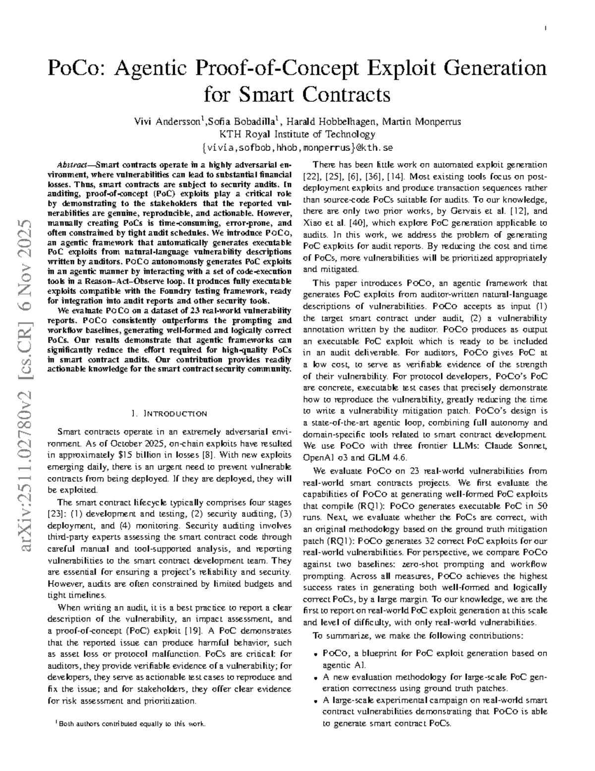 P O C O: Automated PoC Exploit Generation for Smart Contract Audits ...