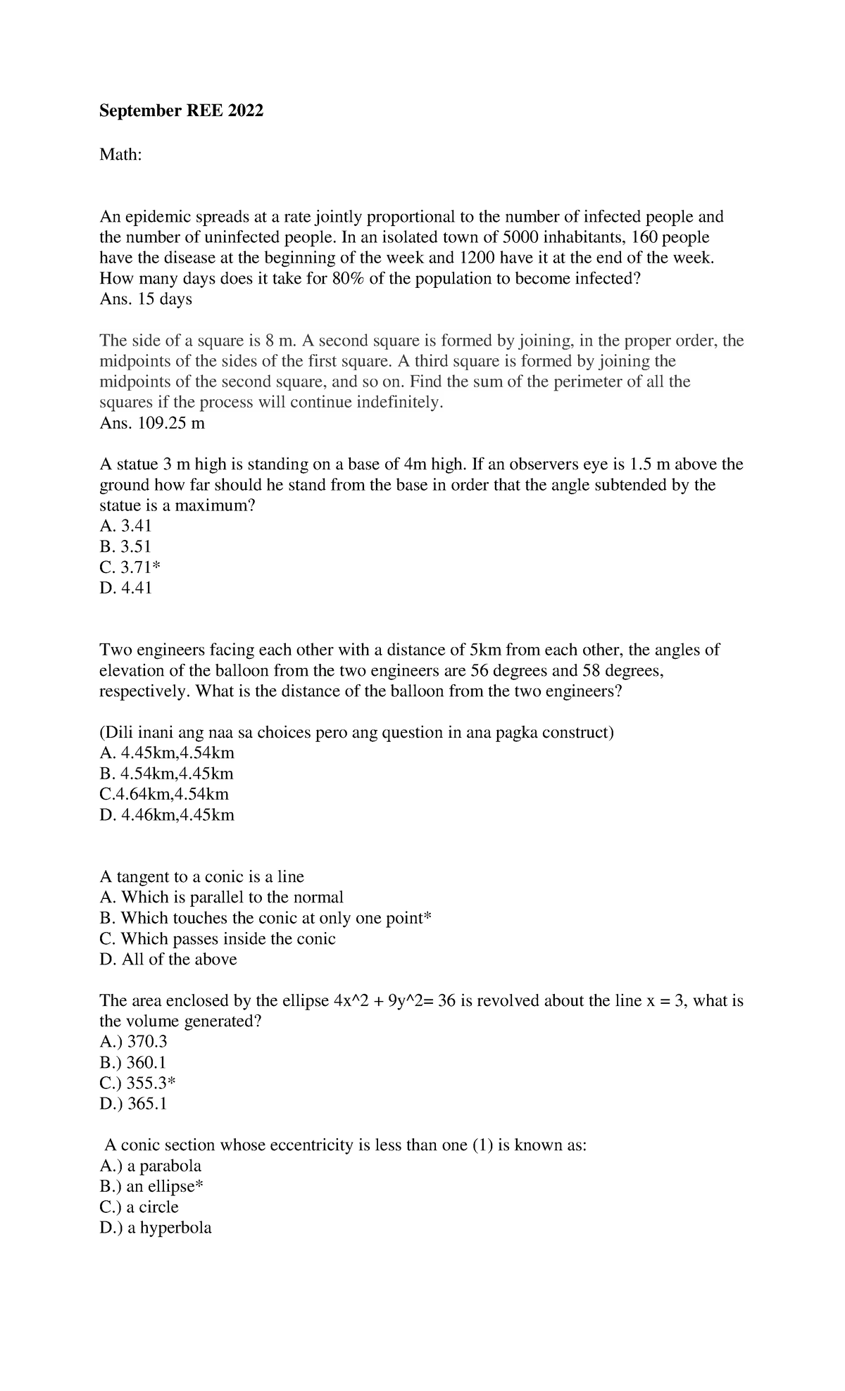 September-2022-REE 4 - September REE 2022 Math: An epidemic spreads at ...