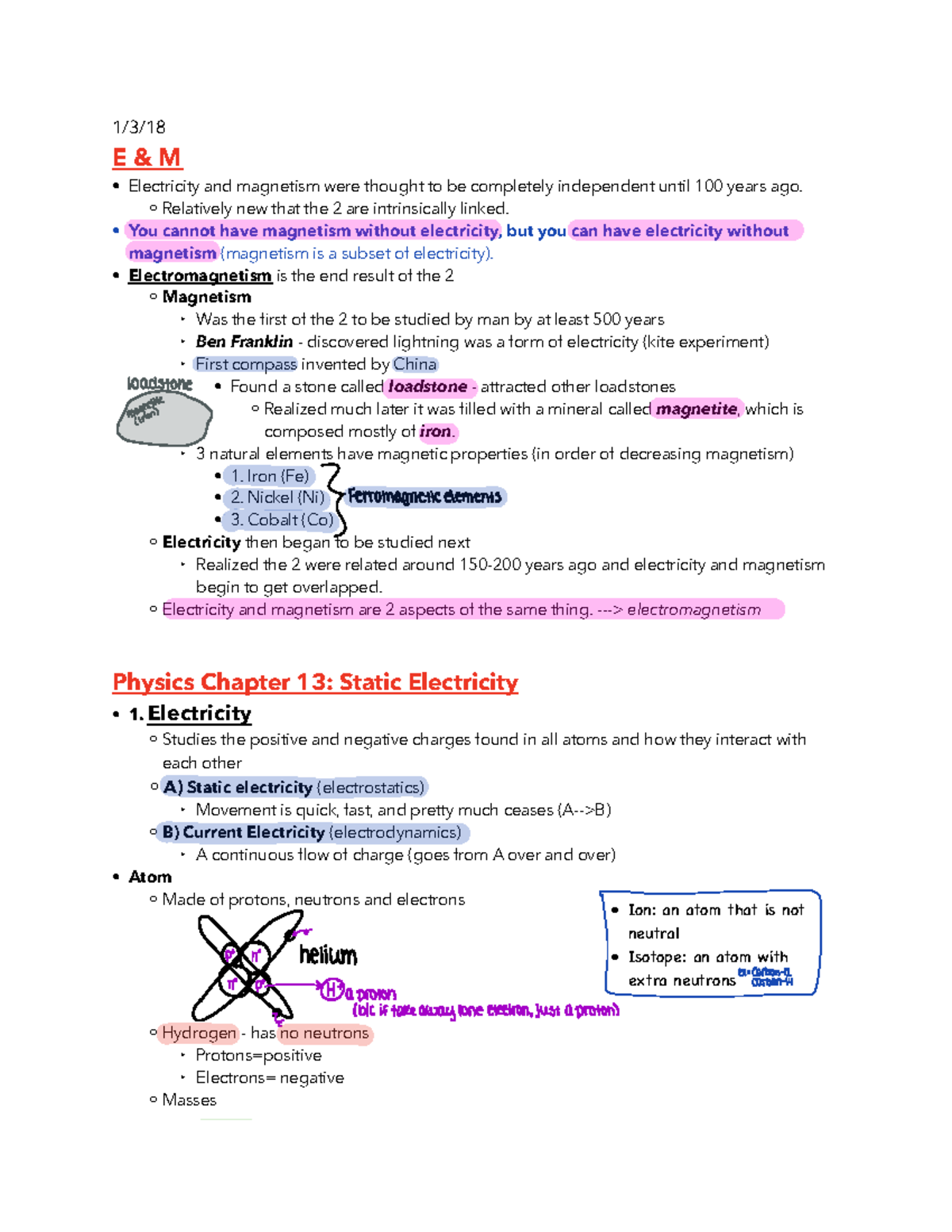 Physics Chapter 13 - Static Electricity - Warning: Error during font ...