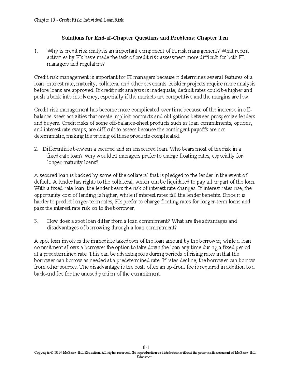 SC EOC010 - Solutions for End-of-Chapter Questions: Credit Risk ...