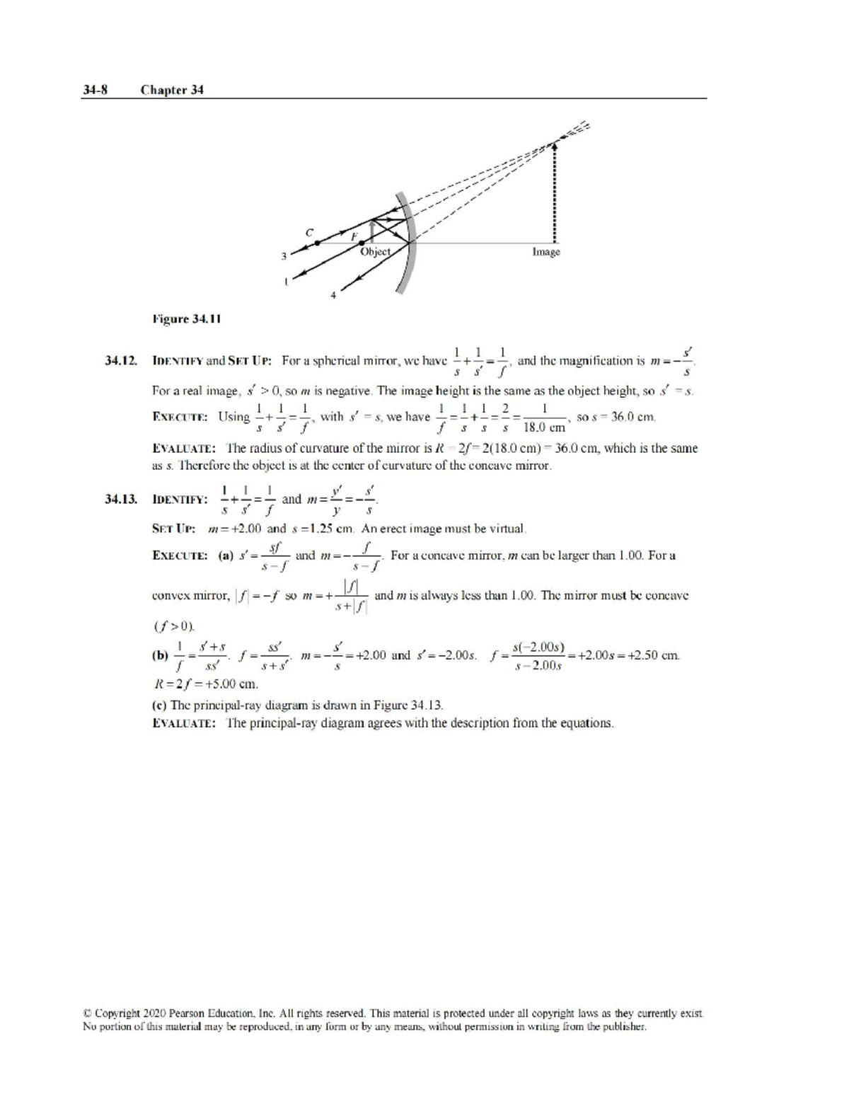 Chapter 34: Spherical Mirrors and Image Formation (Phys 1310) - Studocu