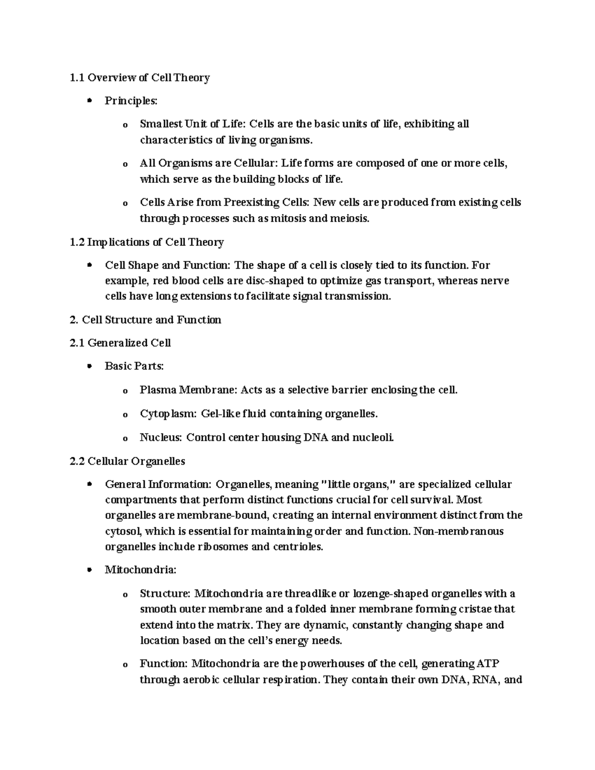 Ch. 3 Study Guide: Overview of Cell Theory & Structure Functions - Studocu