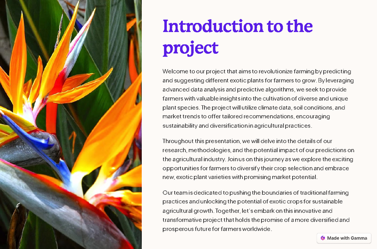 Introduction to the project - Introduction to the project Welcome to ...