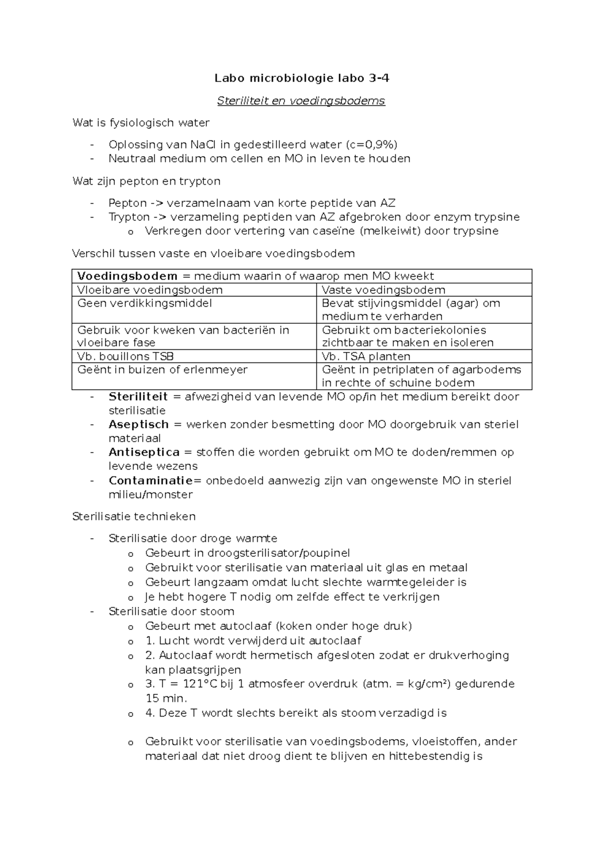 Test labo microbiologie labo 3-4 - Labo microbiologie labo 3 ...