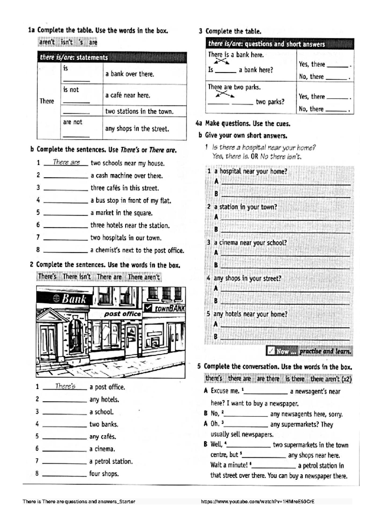 1A - There Is/Are: Questions and Answers Practice - Studocu