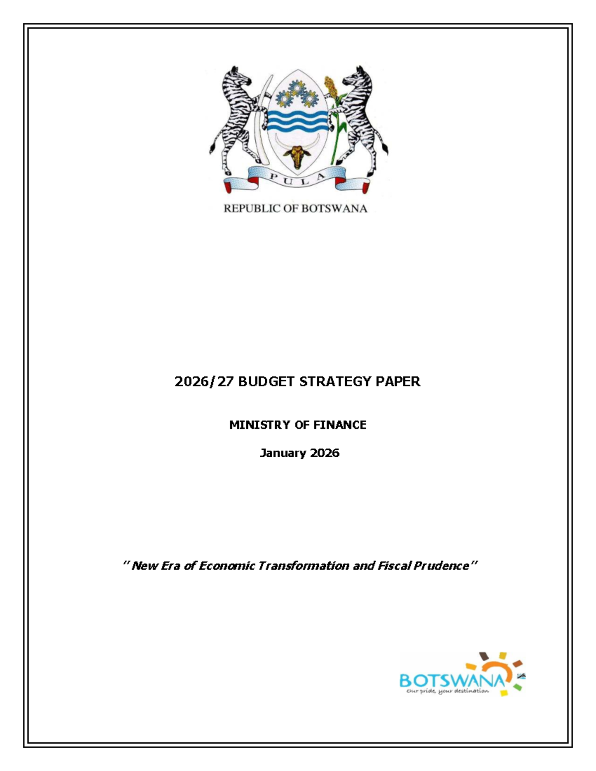 2026-27 Budget Strategy Paper: Economic Transformation & Fiscal Outlook ...