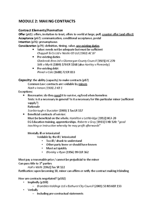 Module 1 - Tutorial Guide - APPLIED CONTRACT LAW Tutorial for Module 1 ...