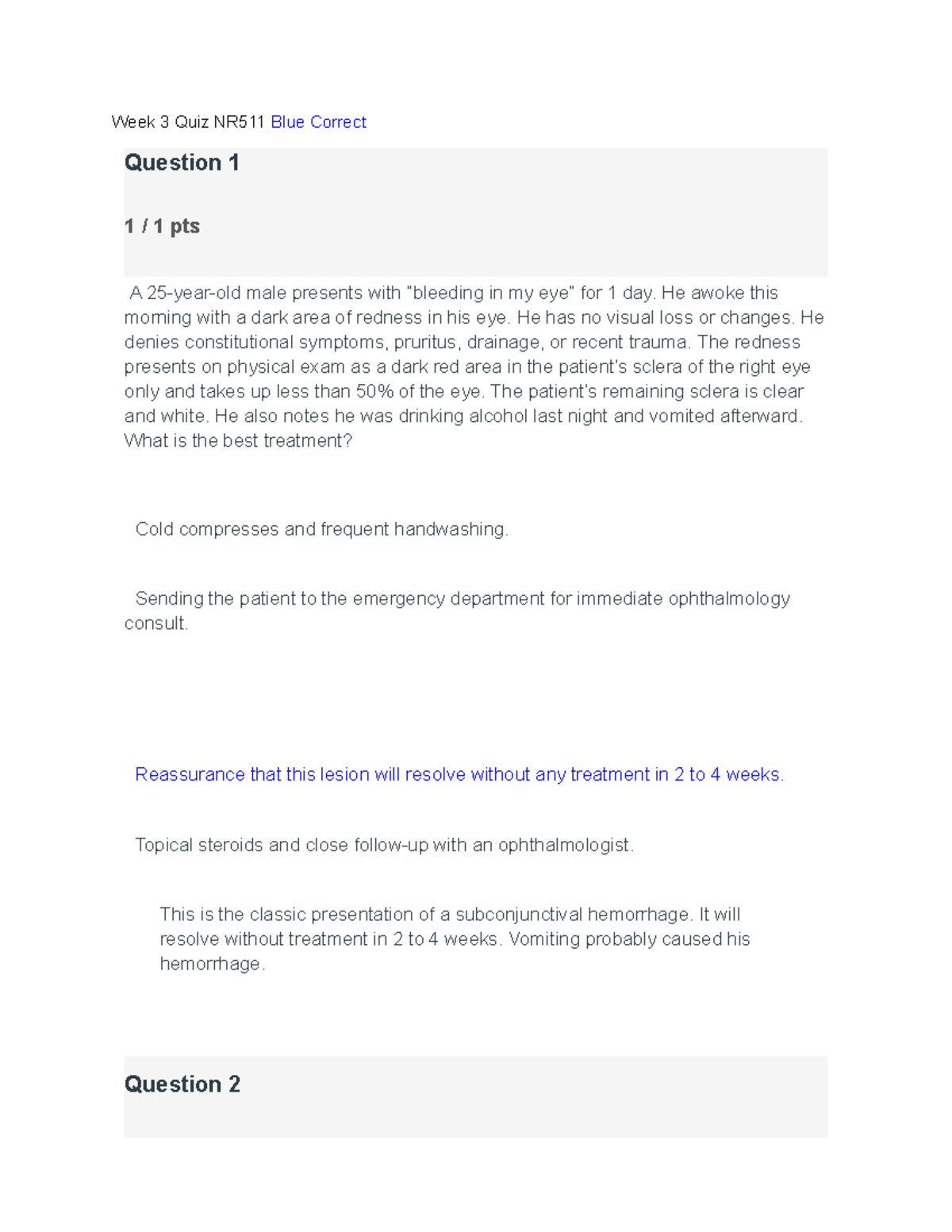 Week 3 Quiz NR511 Blue Correct - Week 3 Quiz NR511Blue