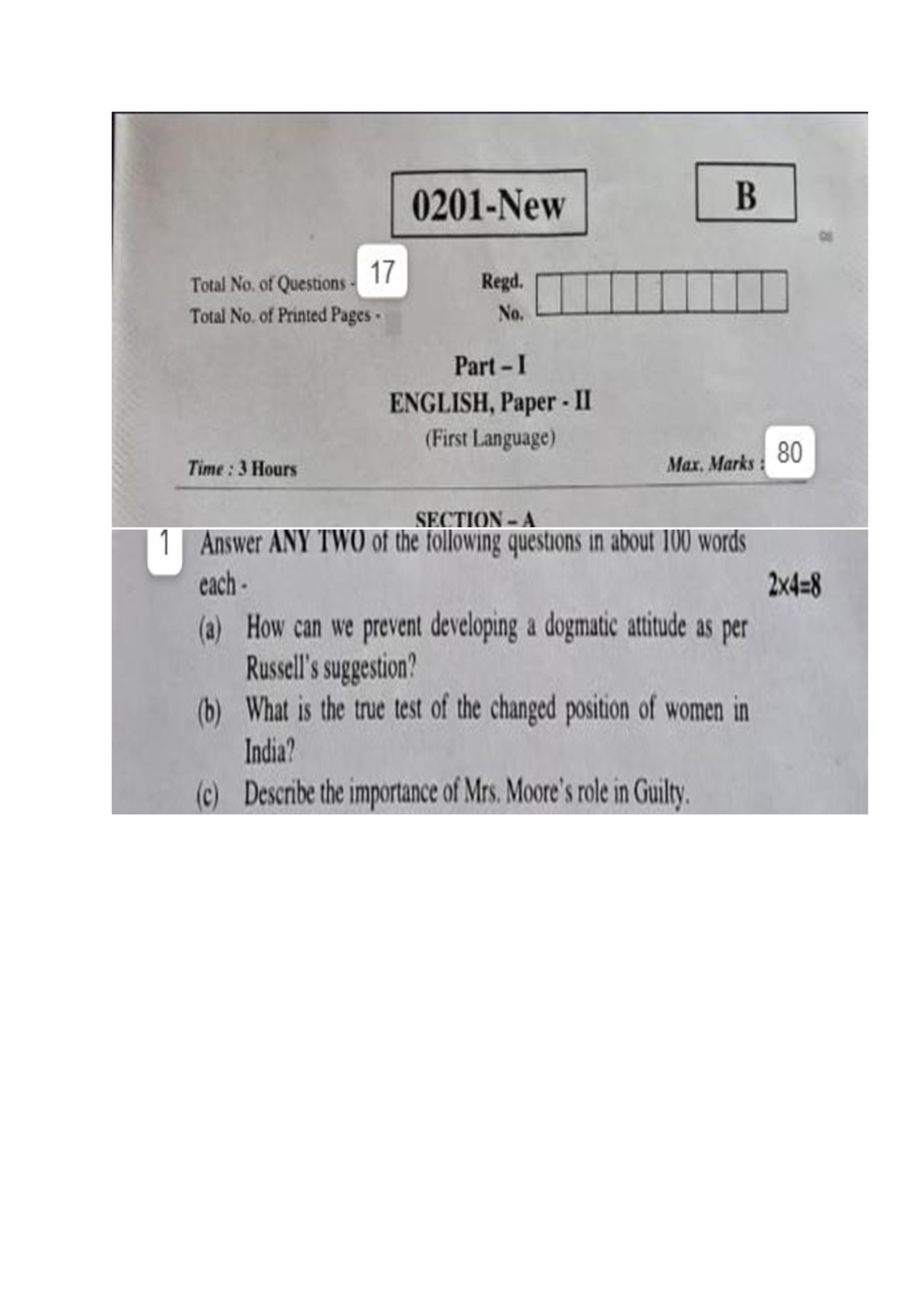TG SR English Prefinal Board Paper: Sample Questions & Answers - Studocu