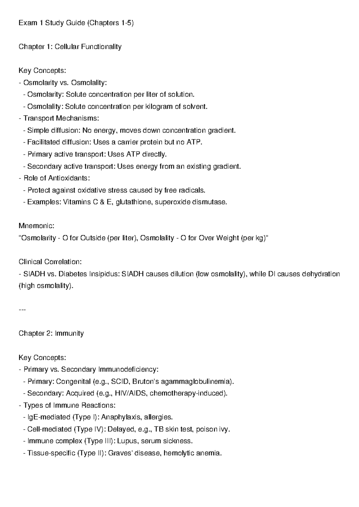 Exam 1 Study Guide Cleaned - Exam 1 Study Guide (Chapters 1-5) Chapter ...