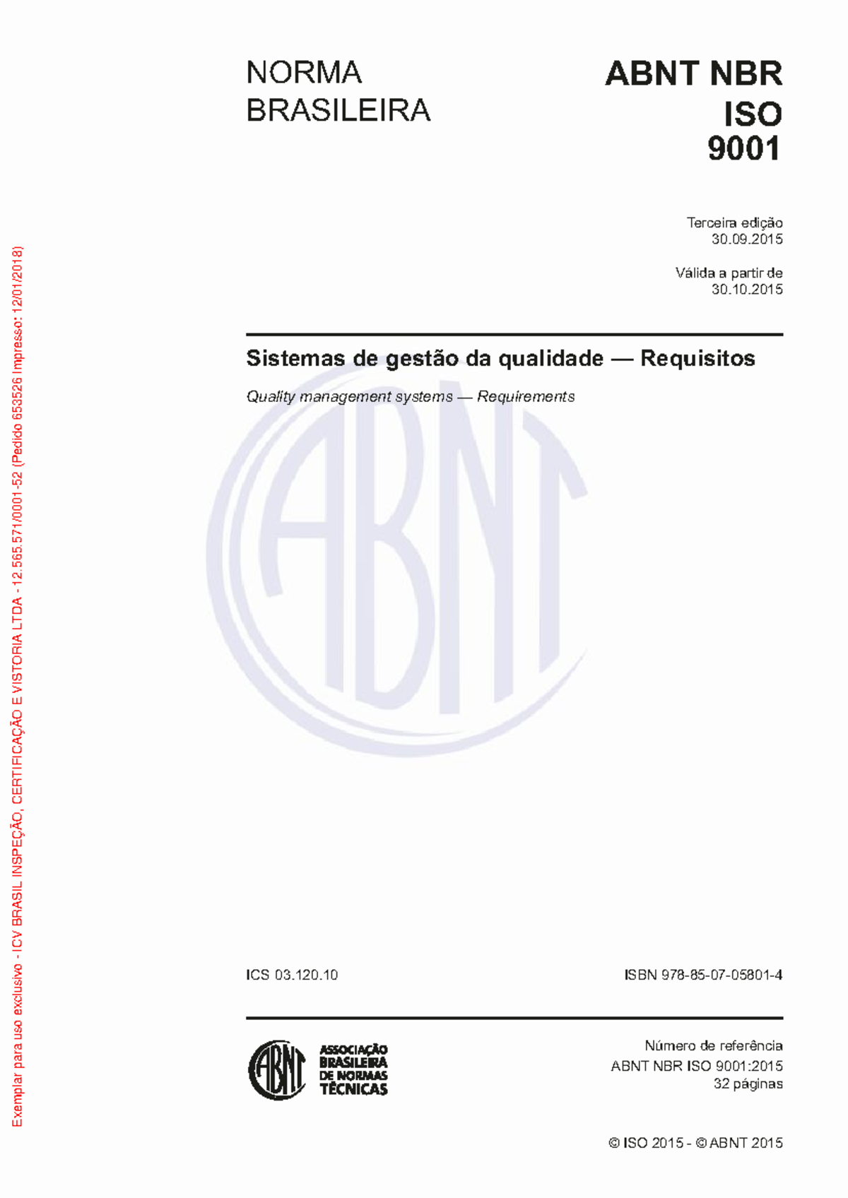 NBR ISO 9001 2015 - asdsadasda - Válida a partir de edição ABNT NBR ISO ...