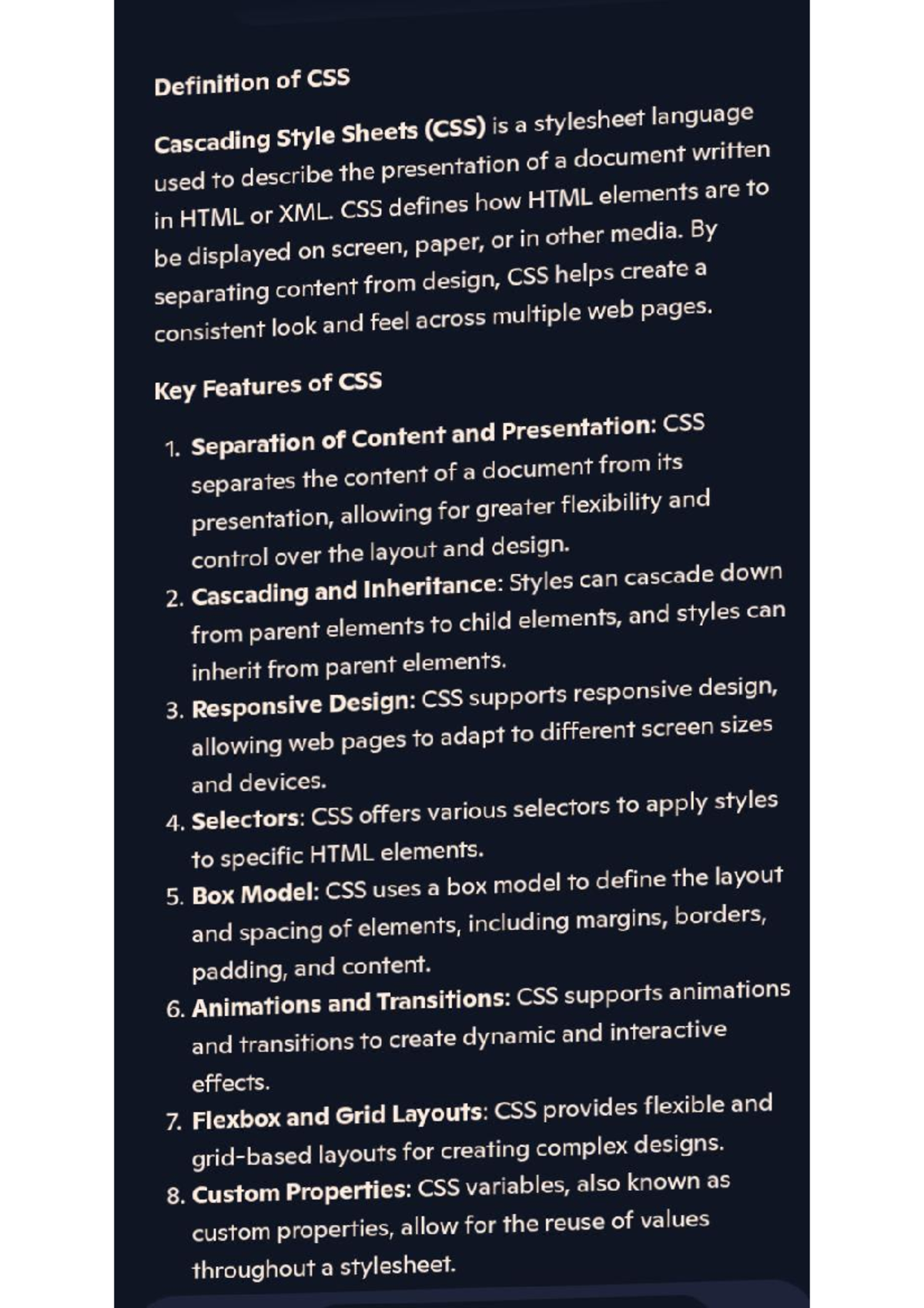 C+++ - Ict summaries - Definition of CSS Cascading Style Sheets (CSS ...