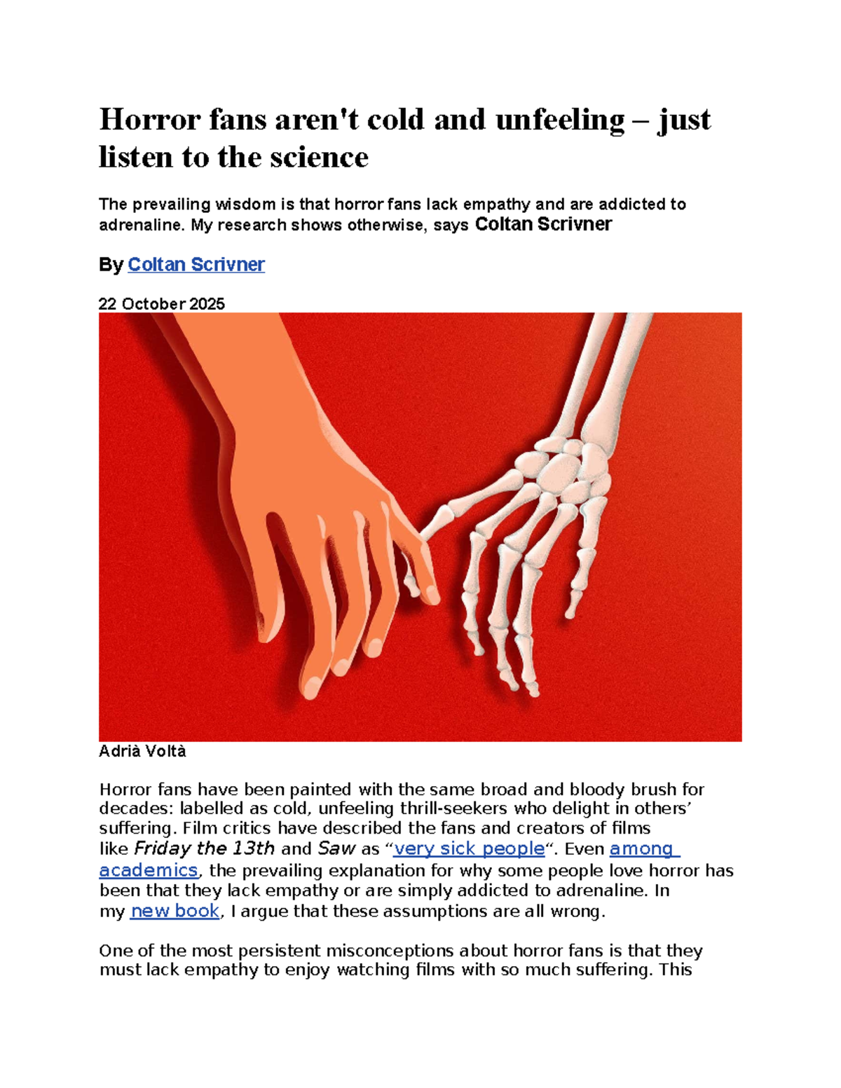 Horror Fans and Empathy: Debunking Myths - RFAA - Studocu