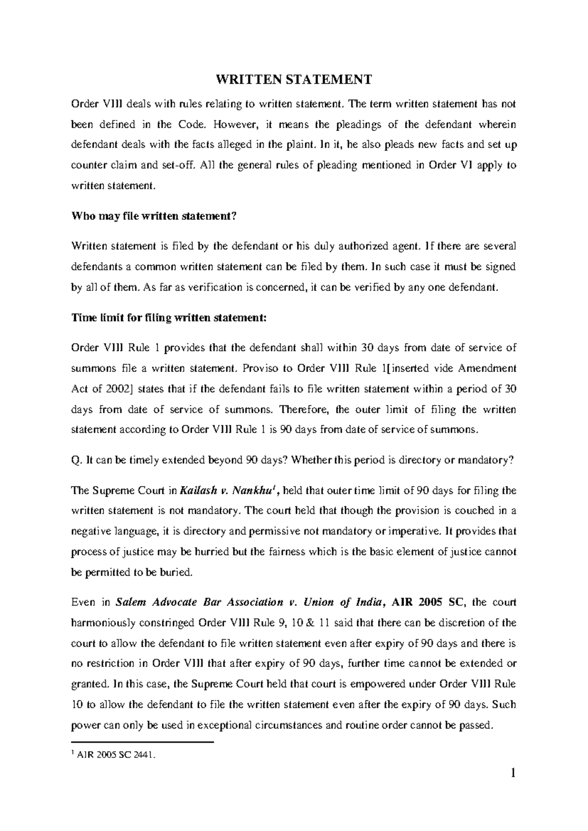 CPC Written Statement: Rules, Filing, and Counter Claims Explained ...