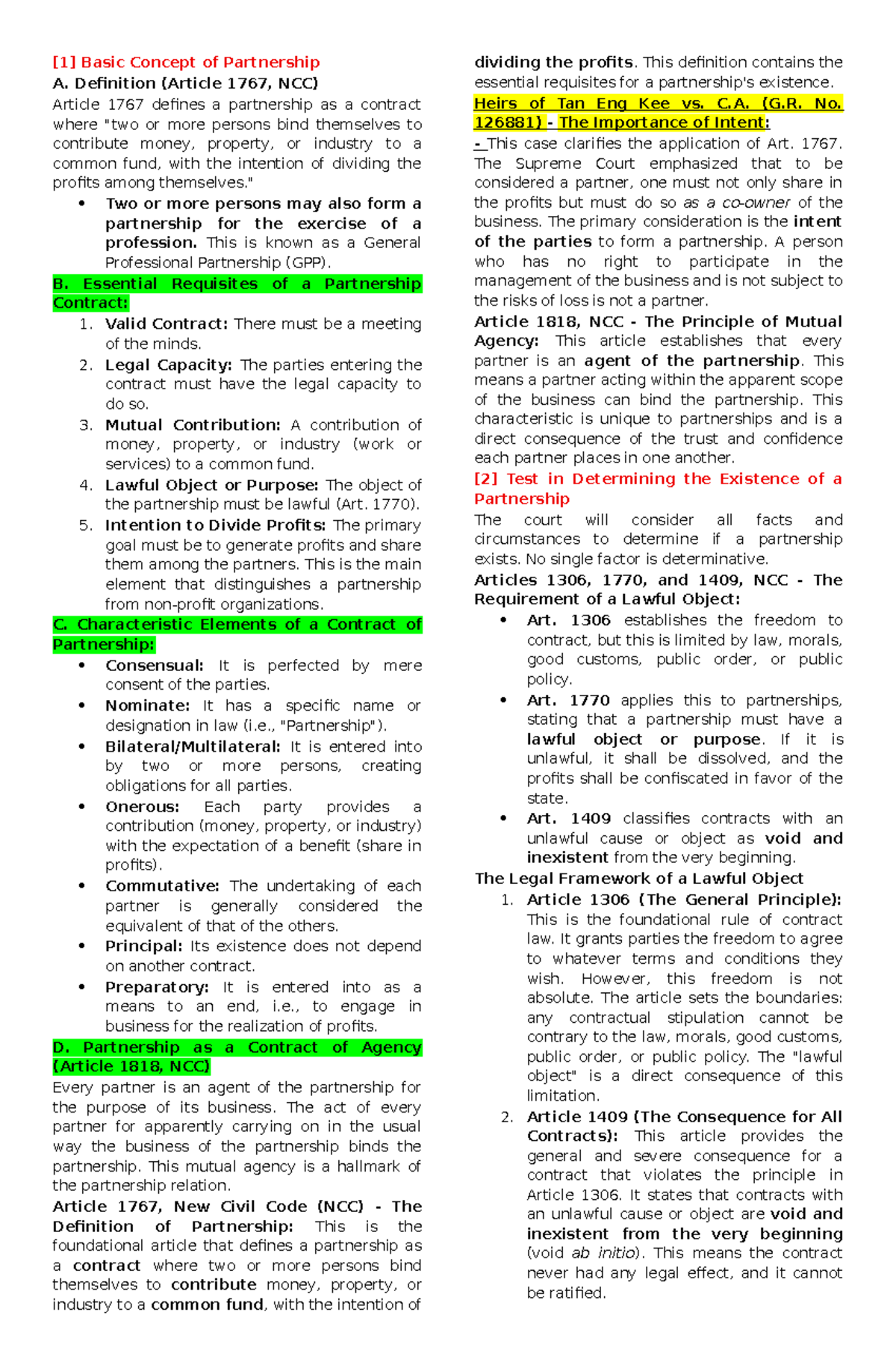 Business Law and Regulations Understanding Partnership Concepts (BLR