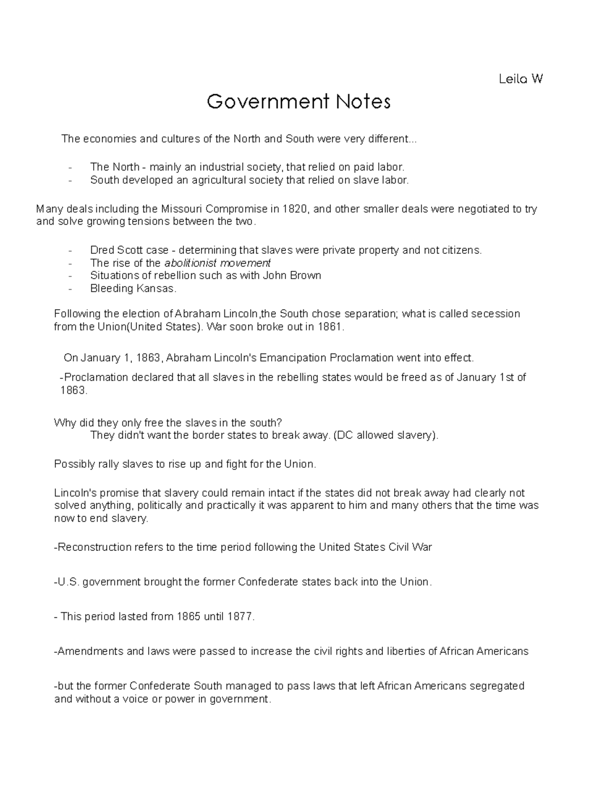 Government Notes - Leila W Government Notes The economies and cultures ...