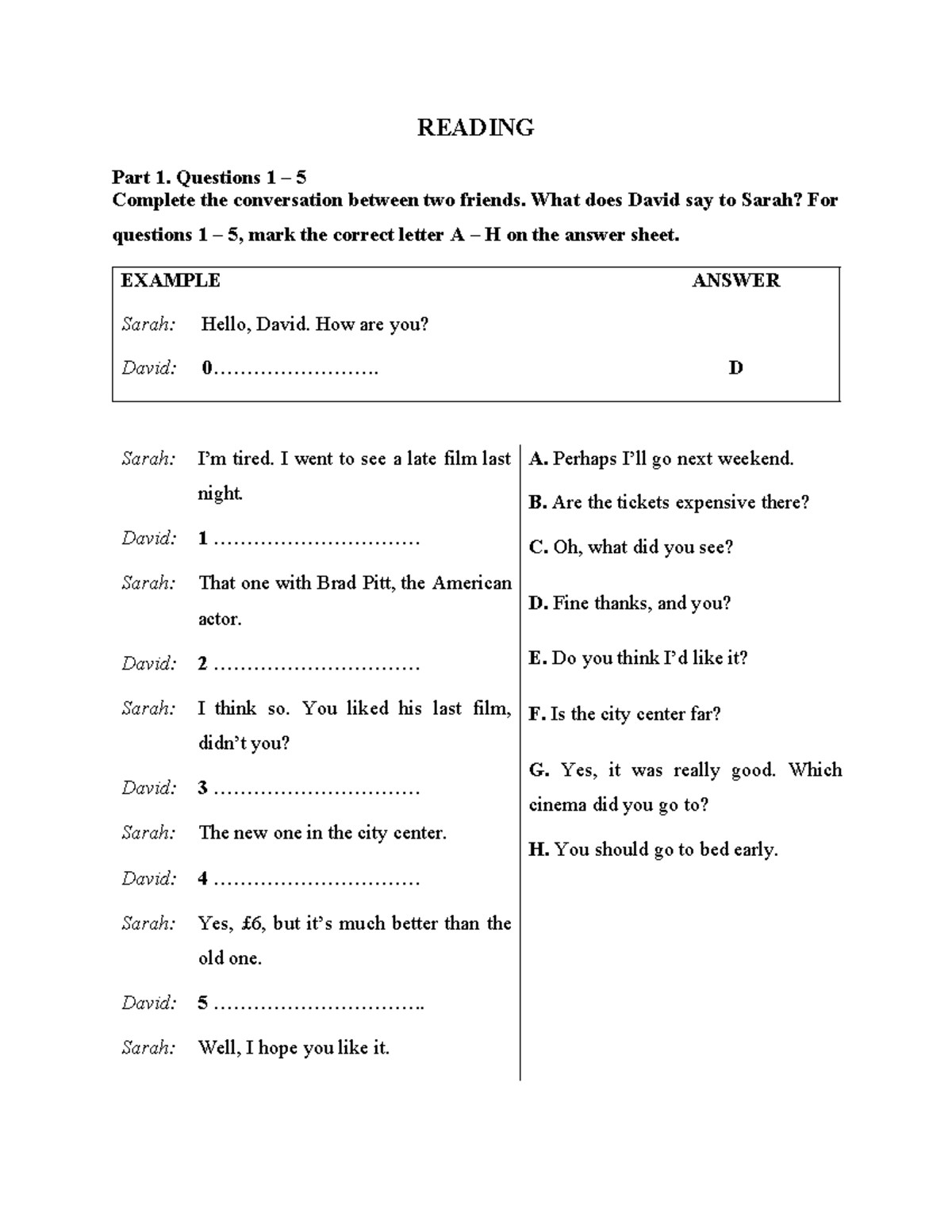 Reading Comprehension Exercise HP2: Conversations & Text Analysis - Studocu