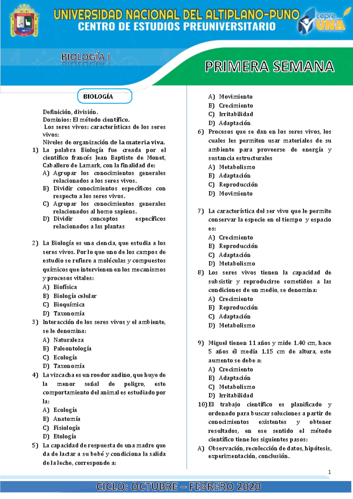 Biología Clase S - Preguntas sobre Reino Plantae para UNMSM Sem9 - Studocu