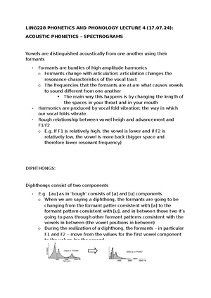 LING228 Week 10 Lecture Notes - LING228 PHONETICS AND PHONOLOGY WEEK 10 ...