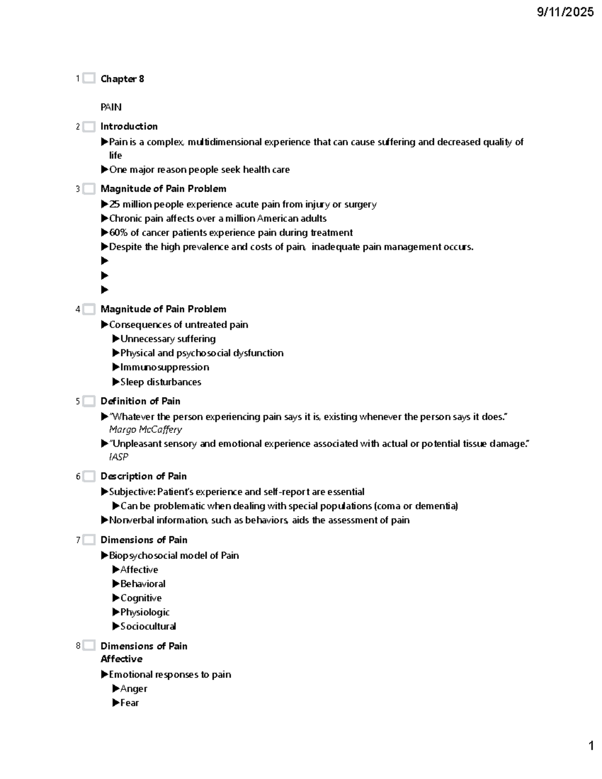 Pain Management Strategies and Principles in Clinical Practice (NUR 101 ...