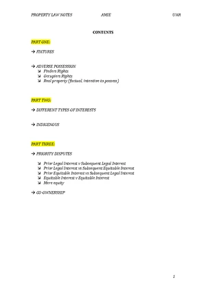 Property LAWS4104 Exam Notes: Elements of Possession and Adverse ...