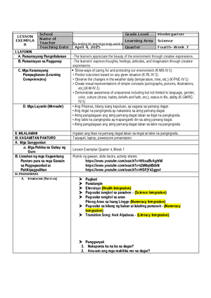 A Semi Detailed Lesson Plan in Math 4th quarter - Satur KYLE - Semi ...