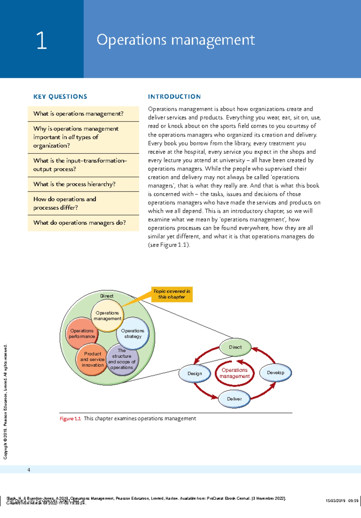 Operations Management (PART ONE): Directing the Operations Process ...