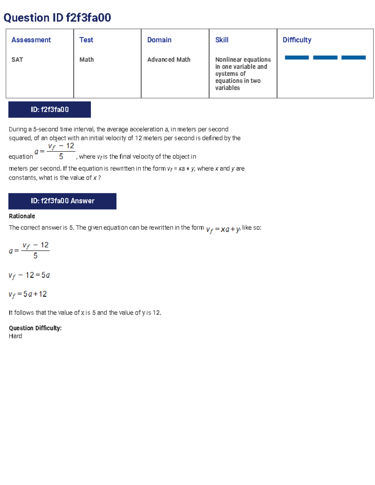 Riya SAT Math Advanced Practice Assessment Test Questions - Studocu