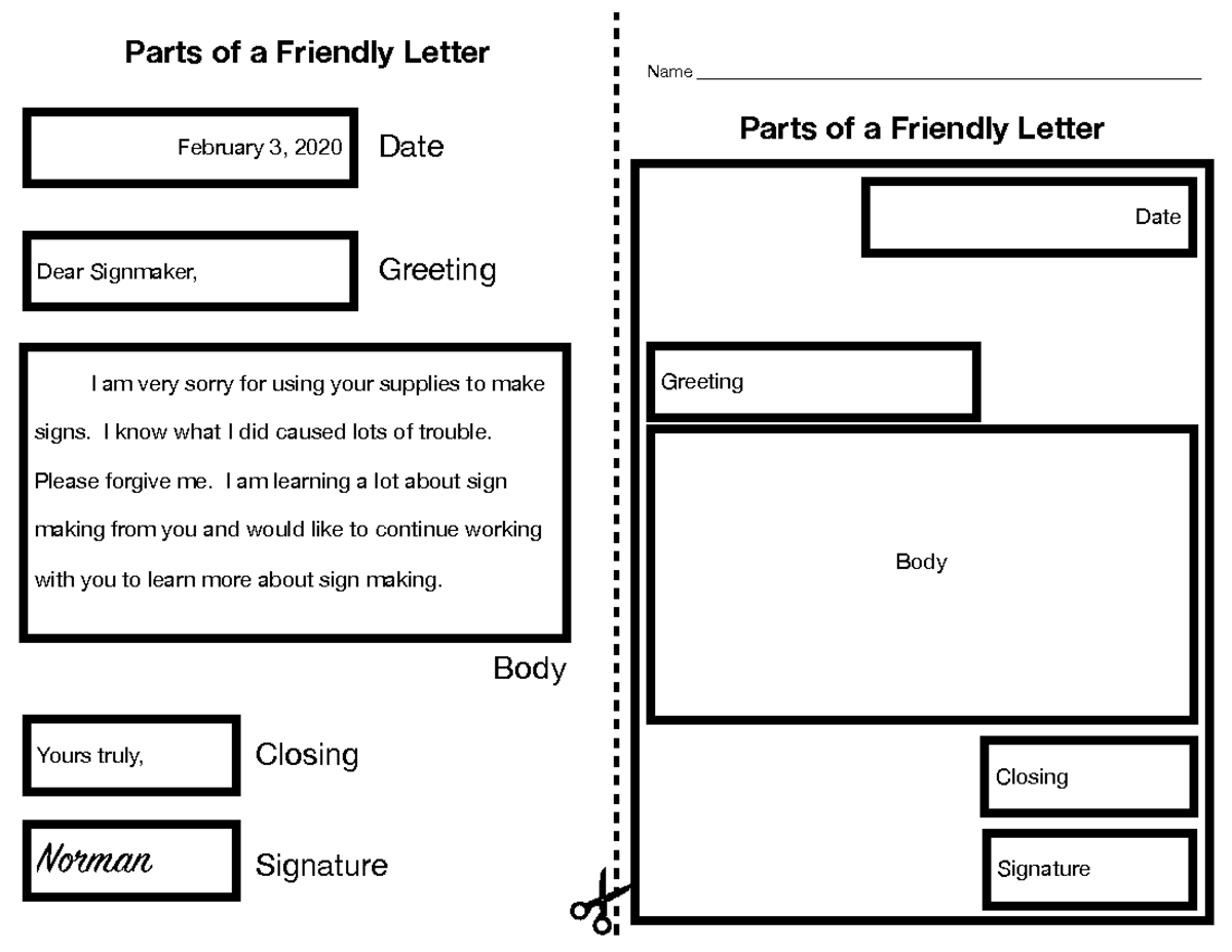 Parts of a Friendly Letter - Overview and Template Guide - Studocu