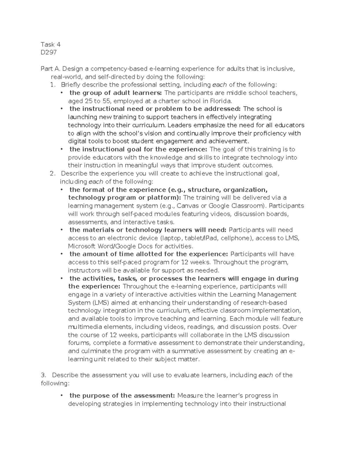 Task 1 D297: Designing an Inclusive Collaborative Experience for ...