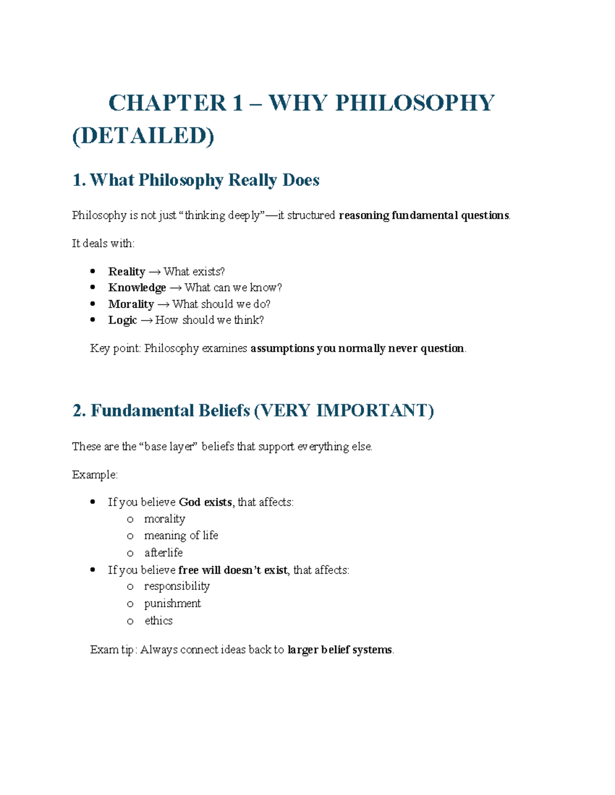 PHI 101 CHAPTER 1: Introduction to Philosophy and Key Concepts - Studocu