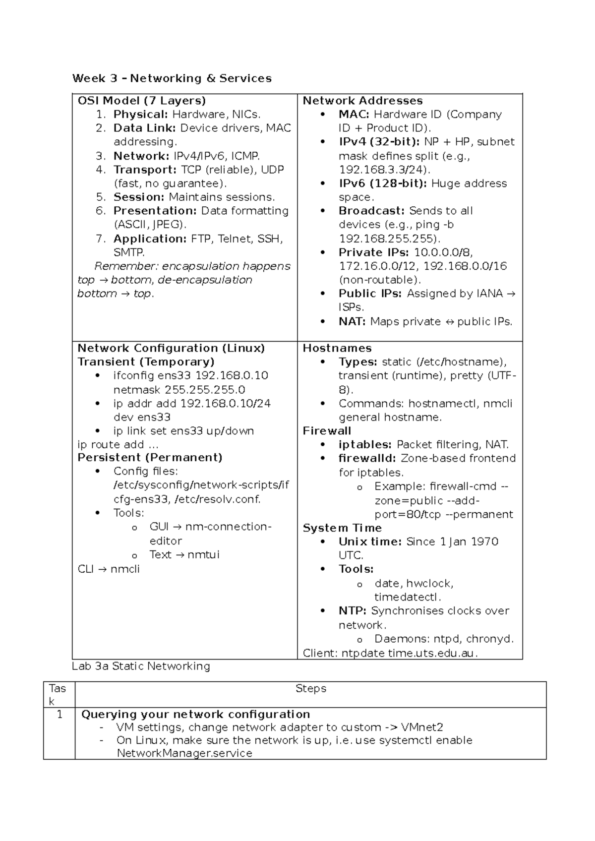 Netserv Quiz 2 Study Notes: Networking Services & OSI Model - Studocu