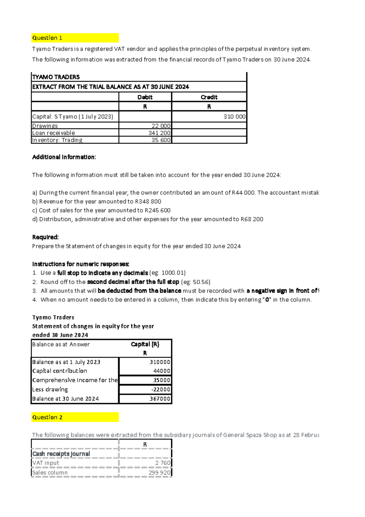 FAC1502 Assessment 4 - Statement of Changes in Equity & Questions - Studocu