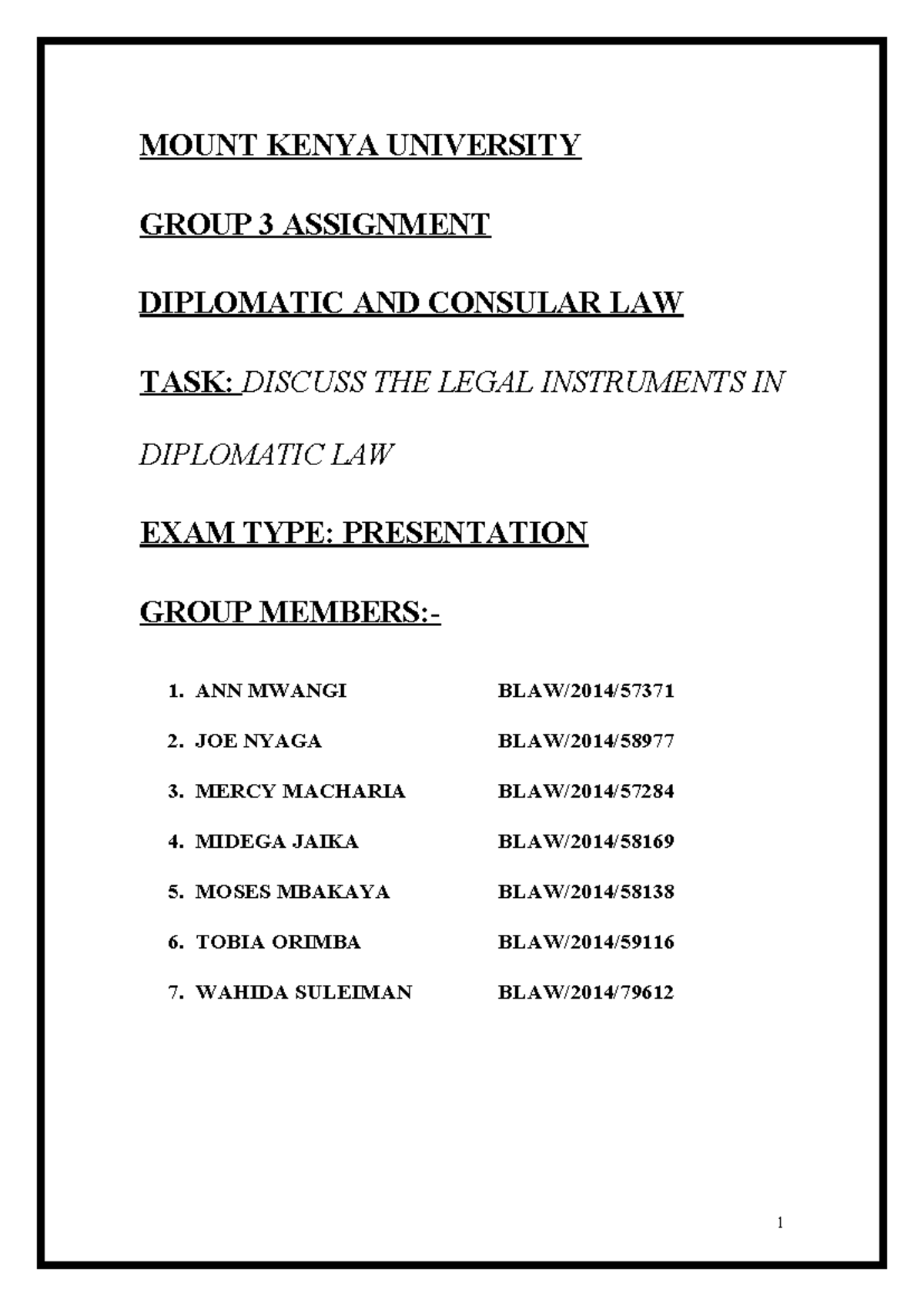 G3 Diplomatic Law Presentation: Legal Instruments in Diplomatic Law ...