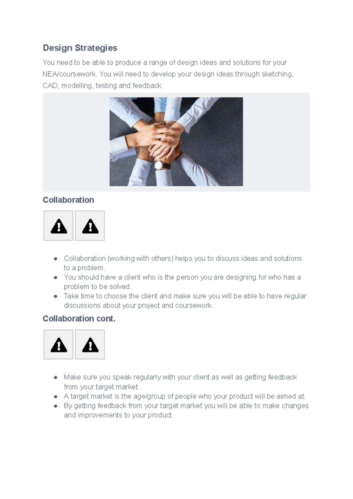Design Strategies for NEA Coursework - Studocu
