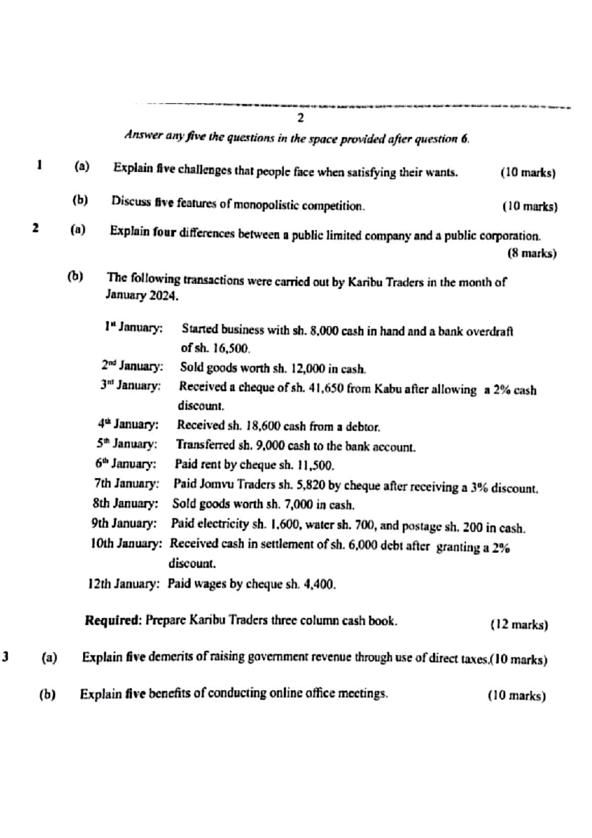 Business Studies PP2 KCSE 2025 Questions and Answers - Studocu
