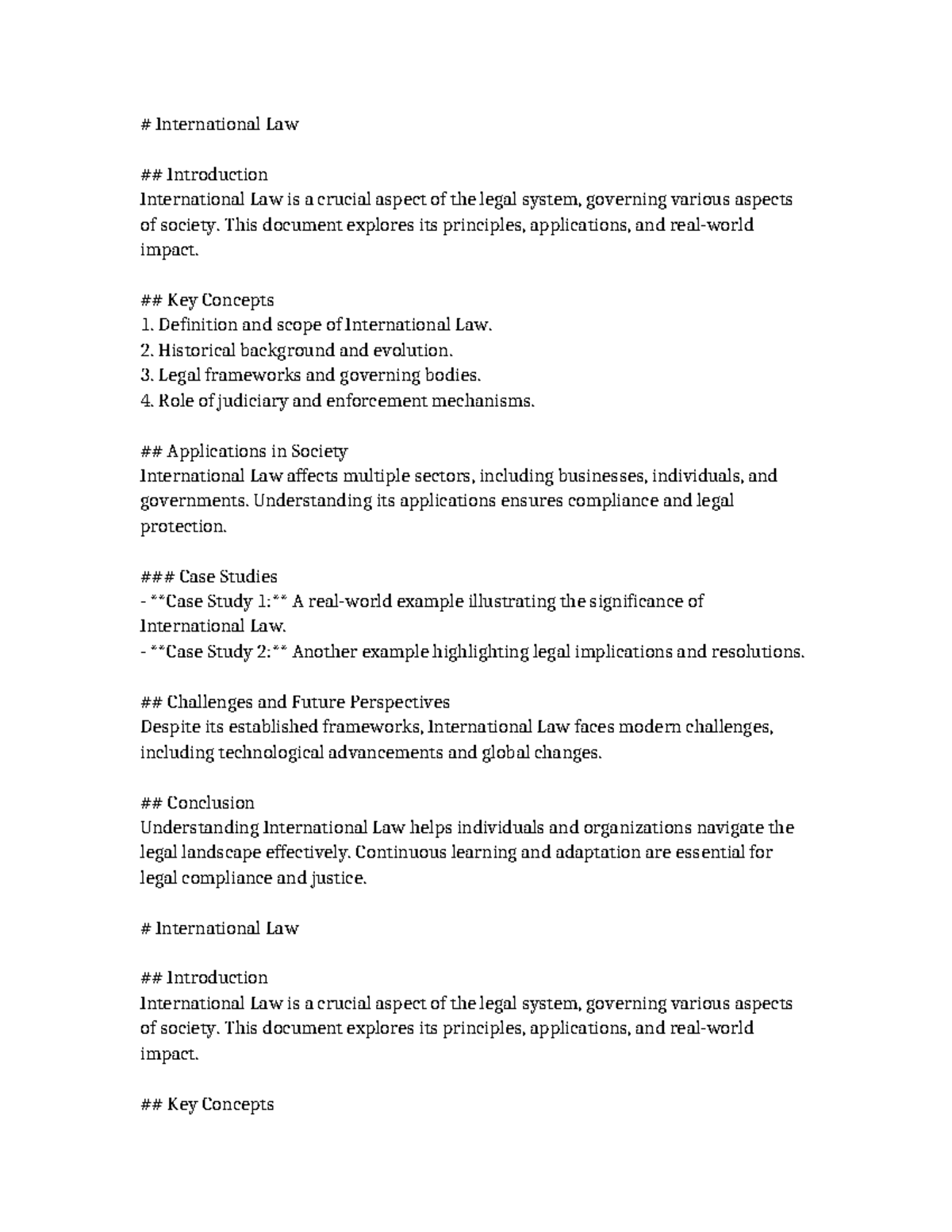 International Law Overview and Applications: Key Concepts and ...