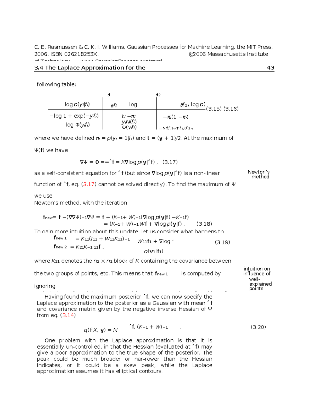 Gaussian Processes for Machine Learning: Laplace Approximation for ...